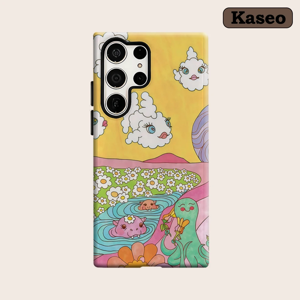 Kaseo Phone Case for Samsung Galaxy S26 S25 Ultra S24 S23 Ultra Plus Shockproof Double Layer Psychedelic Fairyland Cover