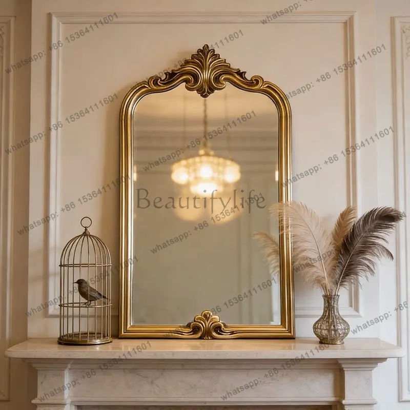 French entrance fireplace decorative mirror American light luxury washstand bathroom mirror
