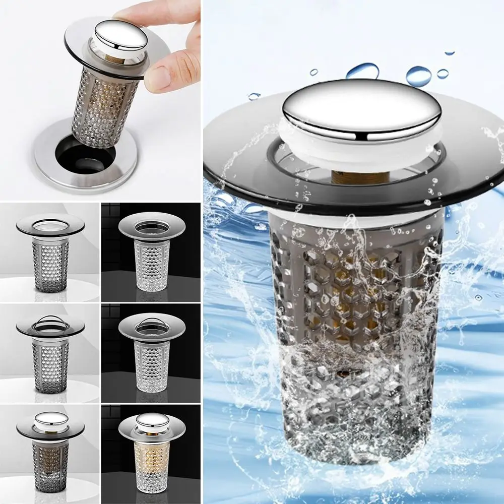 Useful Anti-clog Floor Drain Filter Mesh Anti-Odor Hair Trap Washbasin Bounce Core Brass Core Shower Leak Net Bathroom Accessory