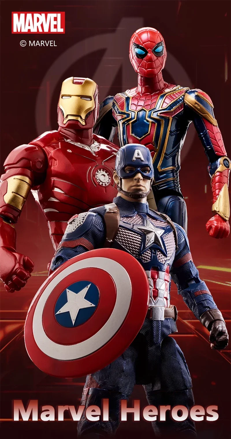 Marvel Iron Man SpiderMan Captain America Joints Mobility Transform Shape Action Figure PVC Model Collect Ornaments Toys Gifts