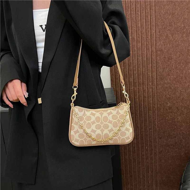 

​ 2025 Новая женская сумка через плечо под мышками, модная повседневная сумка с многосторонним регулируемым ремешком, легкий кошелек