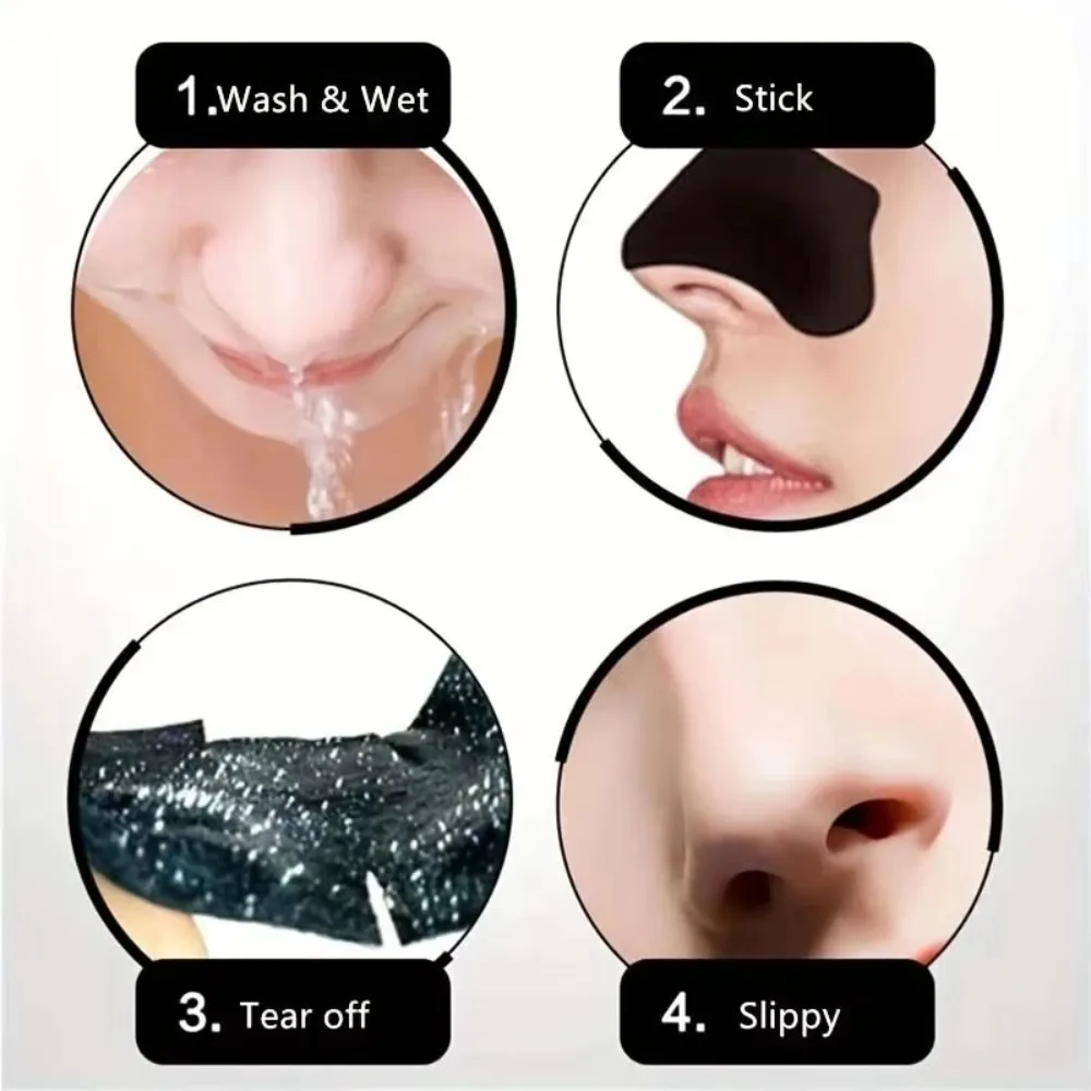 20PCS Bamboo Charcoal Blackhead Stickers Nose Deep Cleansing Remove Blackheads Nose Film Care Skin Adsorb Oil Black Dots Strips