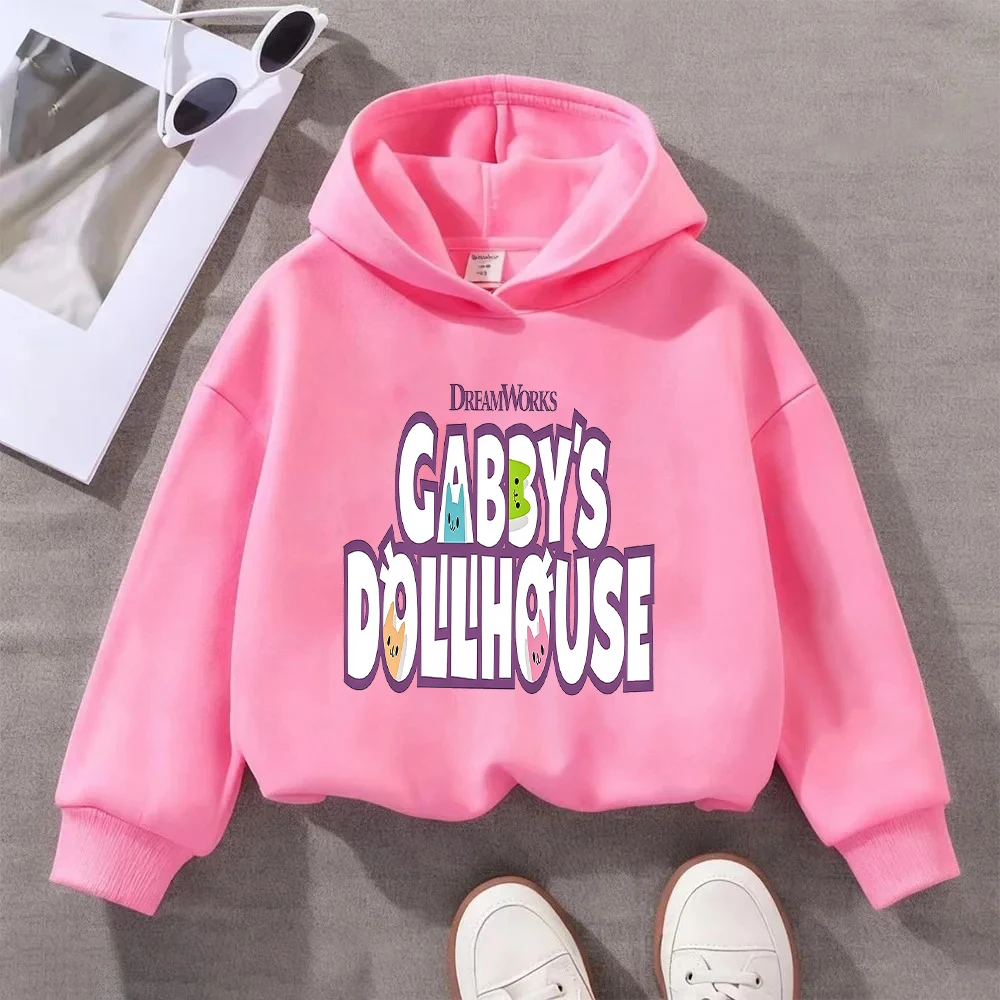 سويت شيرت DreamWorks Gabby's Dollhouse للأطفال، بلوفر لطيف مطبوع عليه رسوم كارتونية للفتيات والأولاد، ملابس علوية كاجوال مريحة