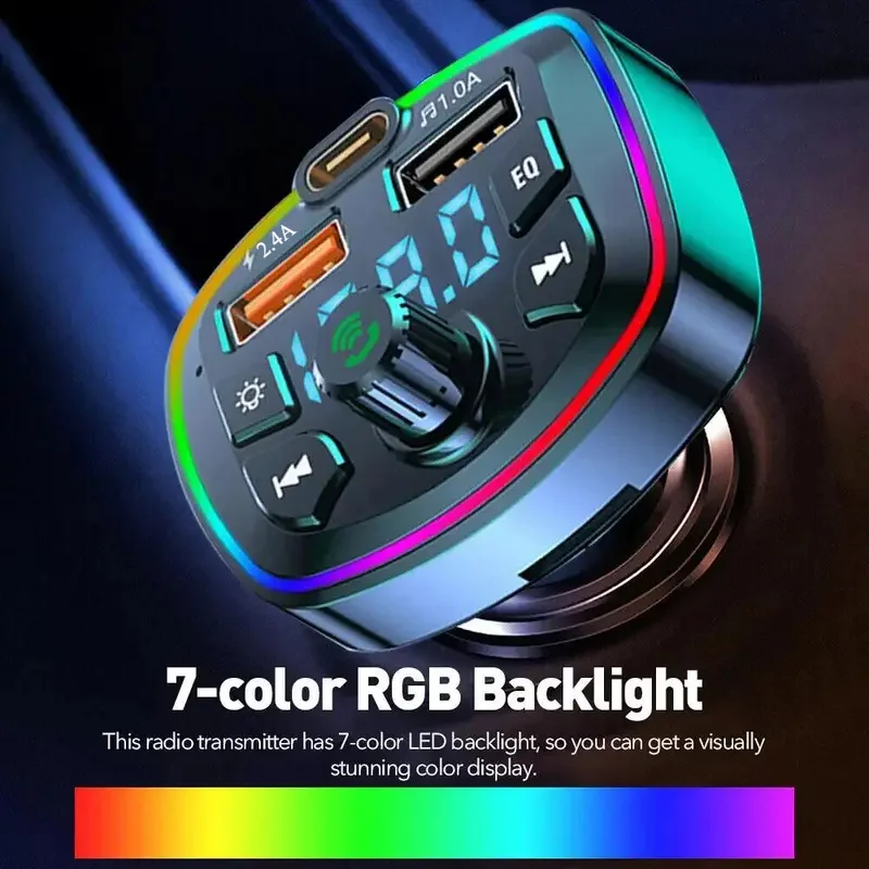 شاحن سيارة لاسلكي سيارة مشغل MP3 FM الارسال Bluetooth5.0 المزدوج USB ميناء PD شحن سريع الأيدي الحرة دعم TF بطاقة U القرص