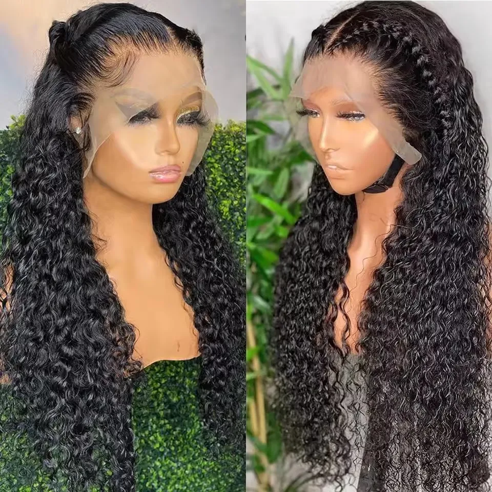 13x4 13x6 HD Lace Frontal Wigs Deep Wave Lace Front 100% Human Hair Wigs 30 32Inch Kinky Curly Remy For Woman Pre Plucked