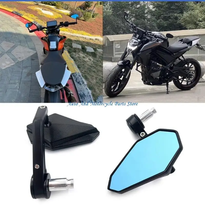 P9FD 2x Motorradglas Universial 22mm 7/8'' Rückspiegel Seitenglas Lenkerhalterung – Detail 10