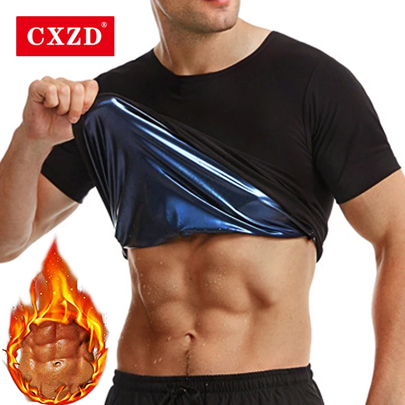 CXZD-Chaleco de Sauna de sudor caliente para hombres, entrenador de cintura, moldeadores de cuerpo adelgazantes, Fajas, corsé, ropa interior de gimnasio, camiseta sin mangas delgada para quemar grasa