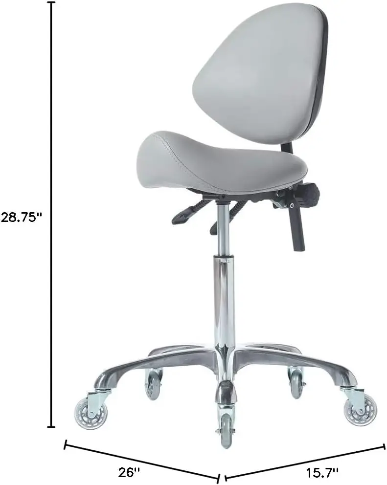 Rolling Adjustable, Heavy-Duty (450 lbs) Stool Chair for Beauty Salon Massage Dental Clinic Home Office Use