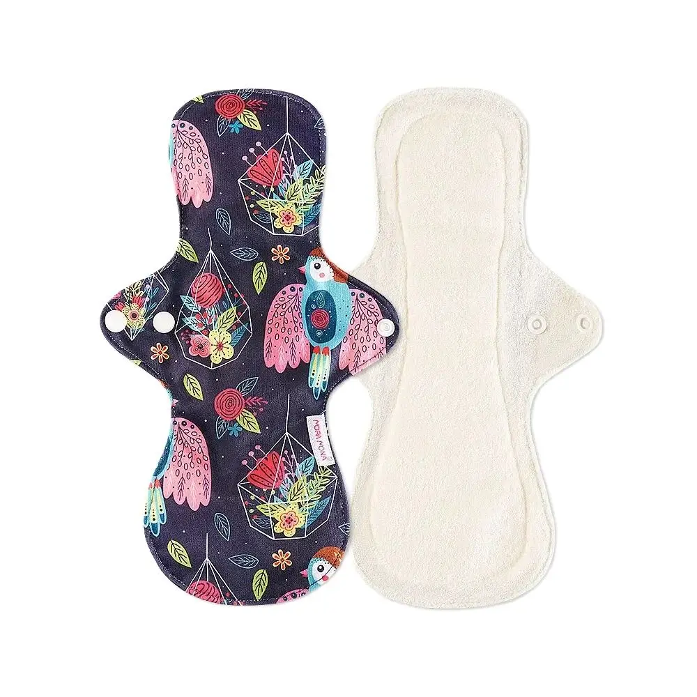 HappyFlute New Nature Print One Piece Reusable Bamboo Terry 300mm Washable Sanitary Liner Reusable Mum's Menstrual Pads