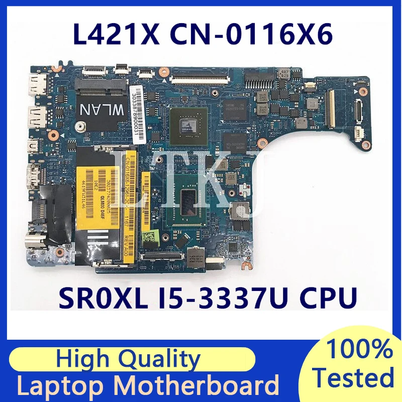 CN-0116X6 0116X6 116X6 Mainboard For DELL XPS L421X Laptop Motherboard N13P-GV-S-A2 With SR0XL I5-3337U CPU 100%Full Tested Good