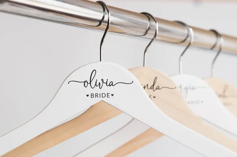 Custom Personalized Bridesmaid Hangers Wedding Name Hangers Bridal Dress Hanger for Wedding Hangers