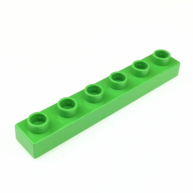 Big Size Block Thin Brick 1x6 10pcs/lot Education Building Blocks Compatible with Duplo Bricks Plastic Toys for Children