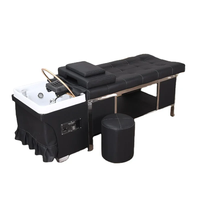 2026 Hair SPA Fumigable Hydrotherapy Circulating Shampoo Chair Multifunctional Water Circulation Wooden Shampoo Bed