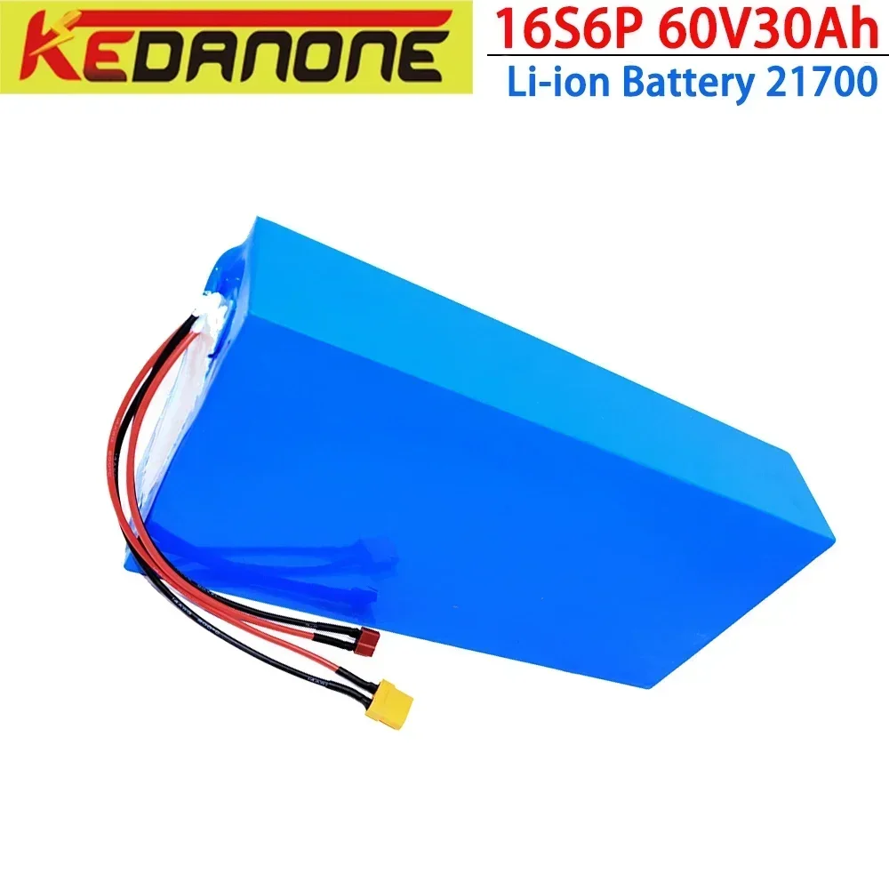 Batterie au Lithium Kedanone 21700 16S4P, 60V, 20Ah, 1000-3000W, pour Vélo Électrique, Moto, Scooter, avec Chargeur 67.2V, 3A