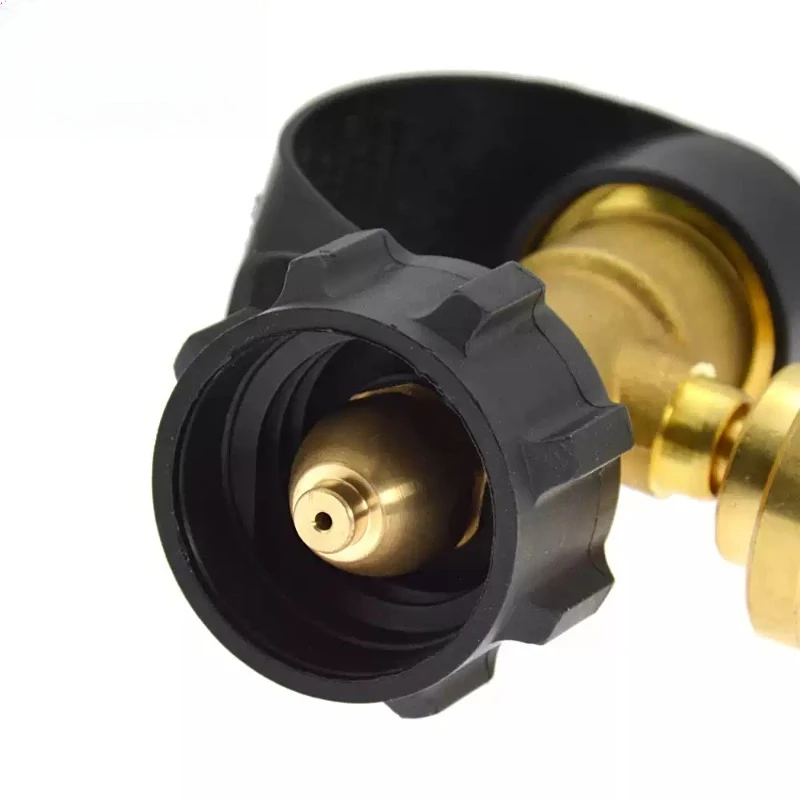 Brass Gas Canister Adapter Luminous Pressure Gauge US Standard Camping Fuel Tank Converter