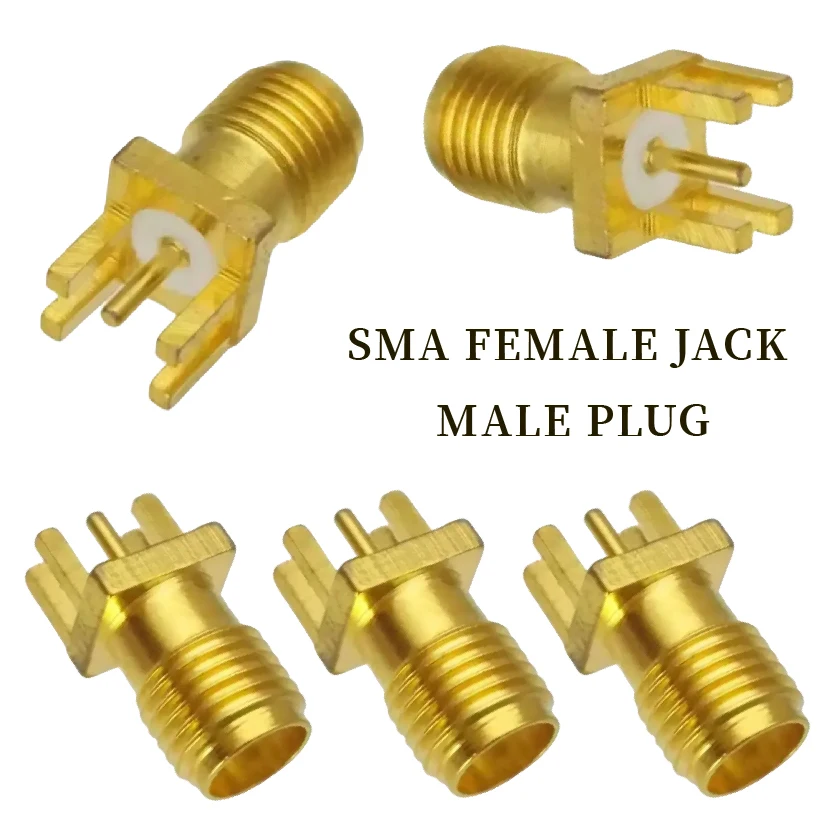 

SMA Male Female 1.2mm Spacing Edge PCB Straight Mount Gold Plated RF Connectors Receptacle Solder