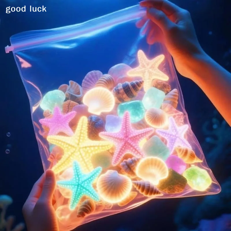 Answer50pcs Glow In The Dark Cute Sea Shell Starfish Shaped Decor Luminous Stones For Aquarium Landscape Garden Ornaments Craft