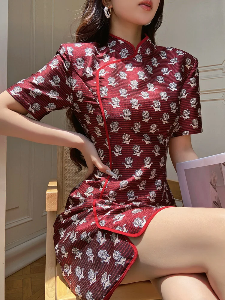 DABUWAWA-Robes Jacquard pour femmes, Robe éducative, Robes imprimées élégantes, Style chinois, Reliure, Y2K, DA1BDR062