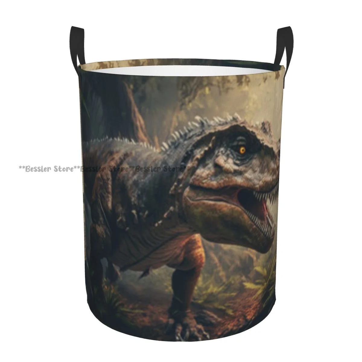 Dirty Laundry Basket Dinosaur Hunting Folding Clothing Storage Bucket Home Waterproof Organizer