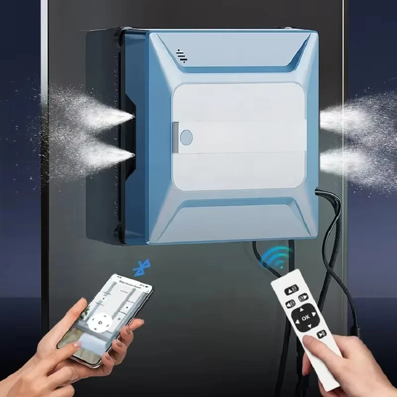 Smart Dry Wet Cleaning - Electric Glass Cleaner with Dual Water Tank Window Cleaning Robot for Home Office High-Rise Window Use