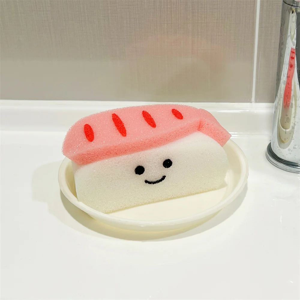

Cute Soft shrimp SUSHI Bath Sponge Balls, Bath Balls for Face wash and bath Rubbing, Adorable Bath accessorise and Gifts