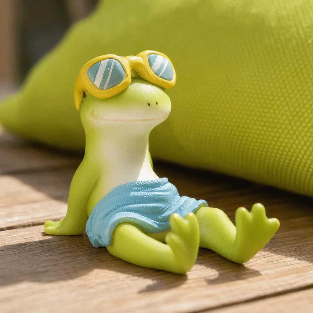 Resin Cartoon Animal Resin Phone Holder Green Cartoon Animal Desk Top Smart Device Support Stand 2.87x2.60in
