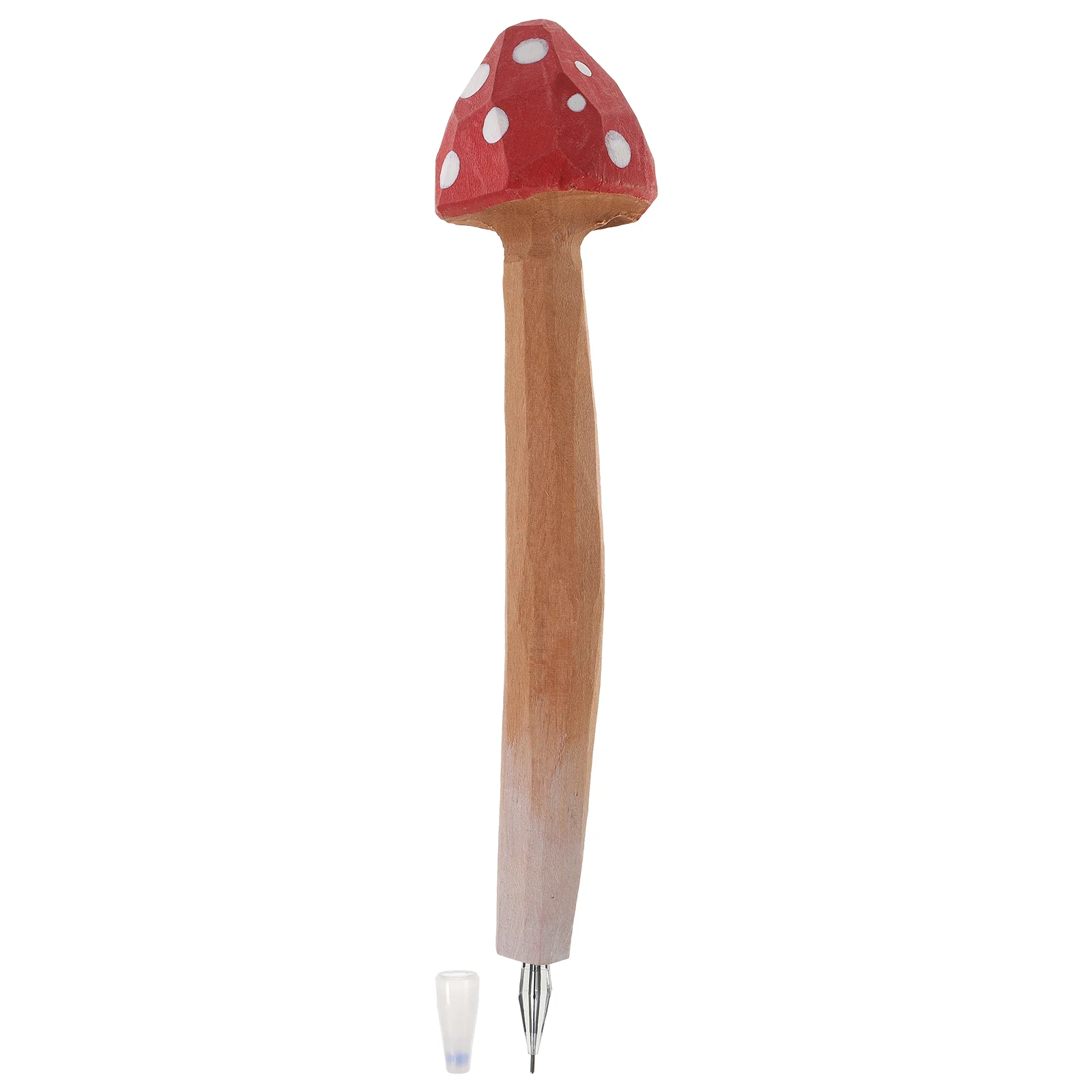 

Ballpoint Pen Wooden Engraving Writing Pens School Supplies Girl Mushroom for Office Creative