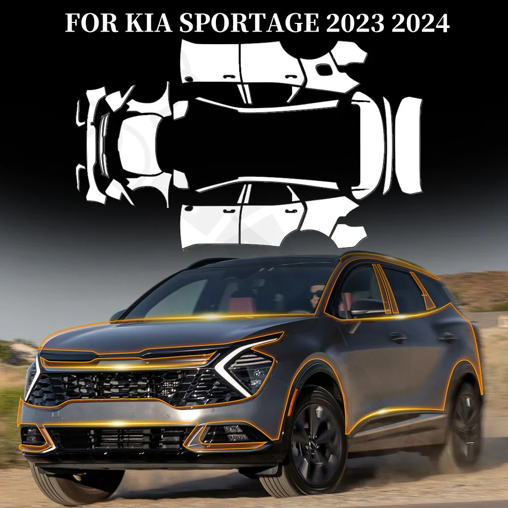

For KIA SPORTAGE 2023 2024 9Mil Anti-Scratch TPU Paint Protection Pre-cut PPF Car Clear Bra Resistant Invisible Car Accessories
