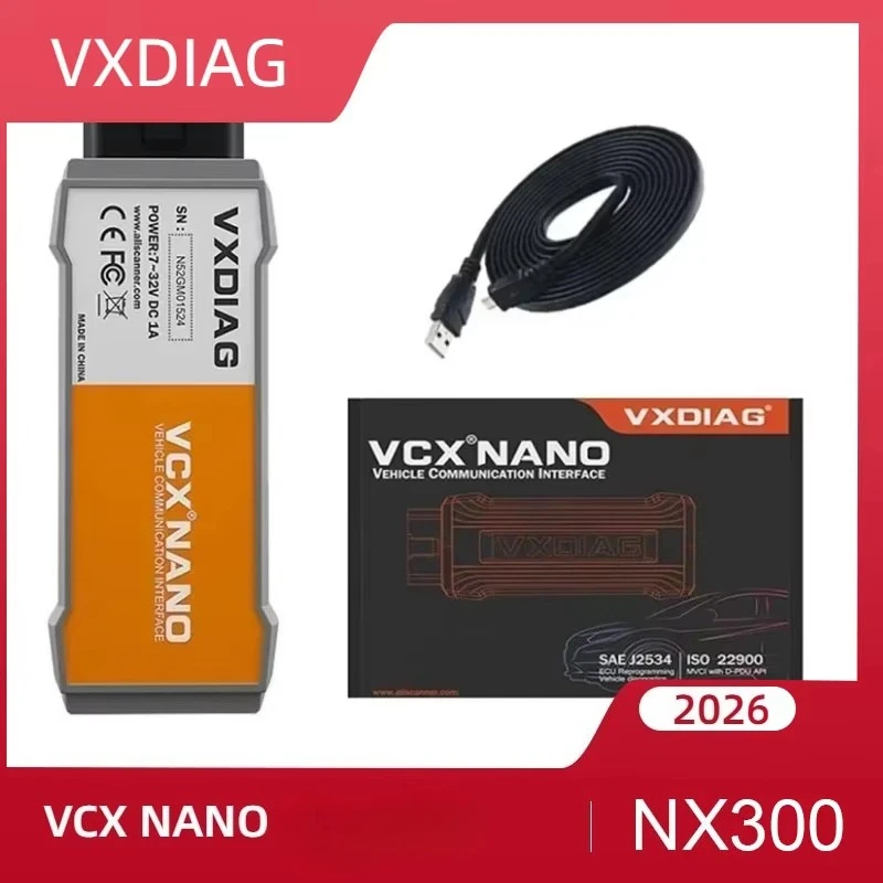 VXDIAG VCX NANO for Car OBD2 Scanner Diagnostic Tool NX300 2014D Active Test Coding J2534 Programming All System Diagnosis