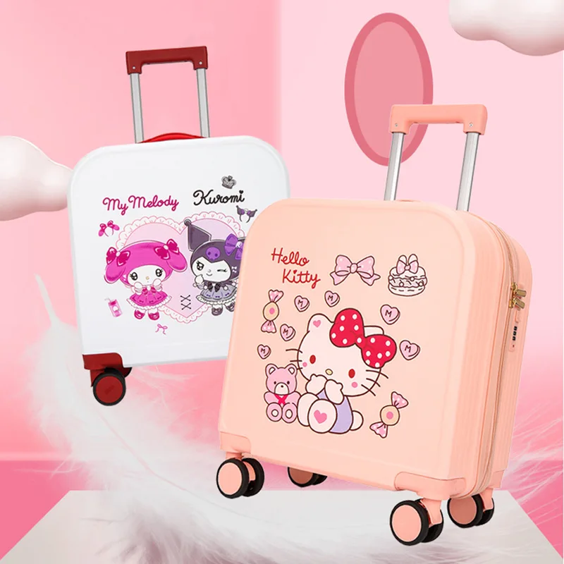 

20Inches Sanrios Trolley Case Hello Kittys Child Suitcase Girl Cartoon Universal Wheel Mute Boy Can Be Mounted Carry-On Suitcase