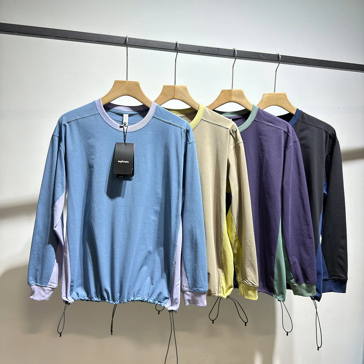 Outdoor Quick Dry Long Sleeve T-Shirt Unisex Loose Fit round Neck Sporty Base Layer Shirt Polyester Fiber Breathable Skin-Fri...