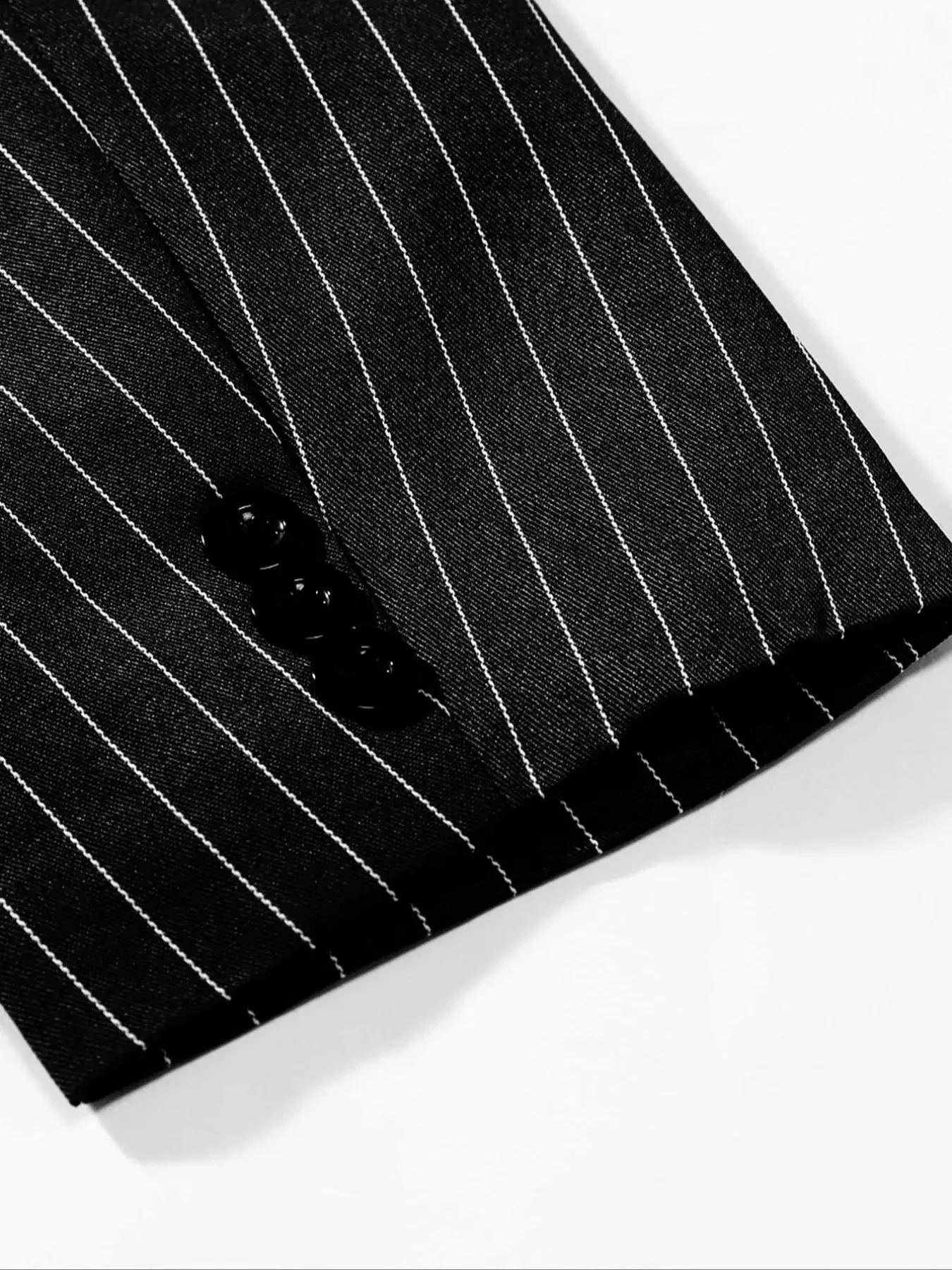 2-teiliger Herrenanzug im leichten Business-Stil, einreihig, gestreift, ohne Stretch, Blazer und Hose, für formelle Anlässe – Detail 6