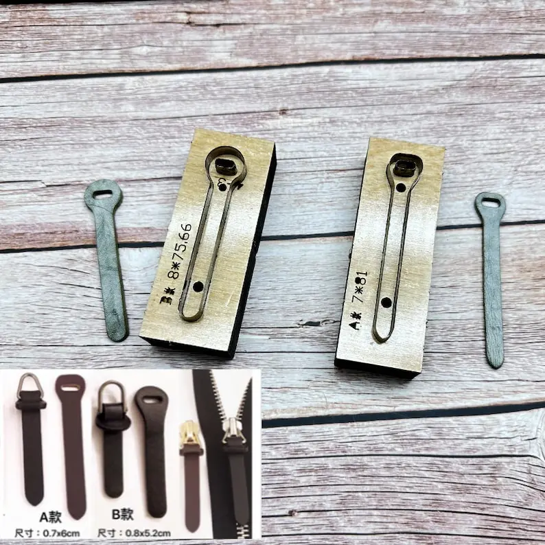 Zipper leather mold Handmade leather knife mold bag zipper head cutter Leather cutting mold leather craft tools