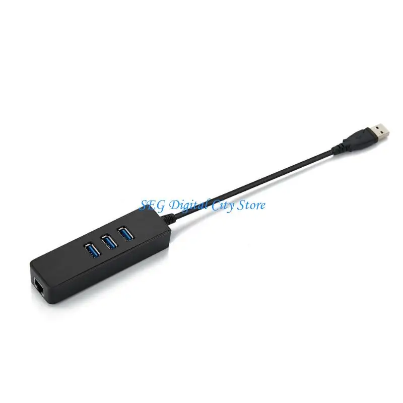 U75B Office Computer USB Ethernet Adapter with RJ45 Access, Three USB-A Outlets, and Portable Laptop Desk Support Daily