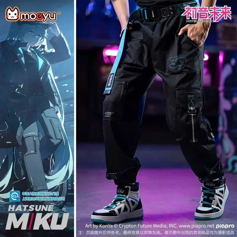 Camiseta oficial de moeyu Hatsun Miku rider, pantalones para mujer y hombre, camiseta de cosplay de anime, camiseta de talla grande Vocaloid, pantalones, disfraz informal