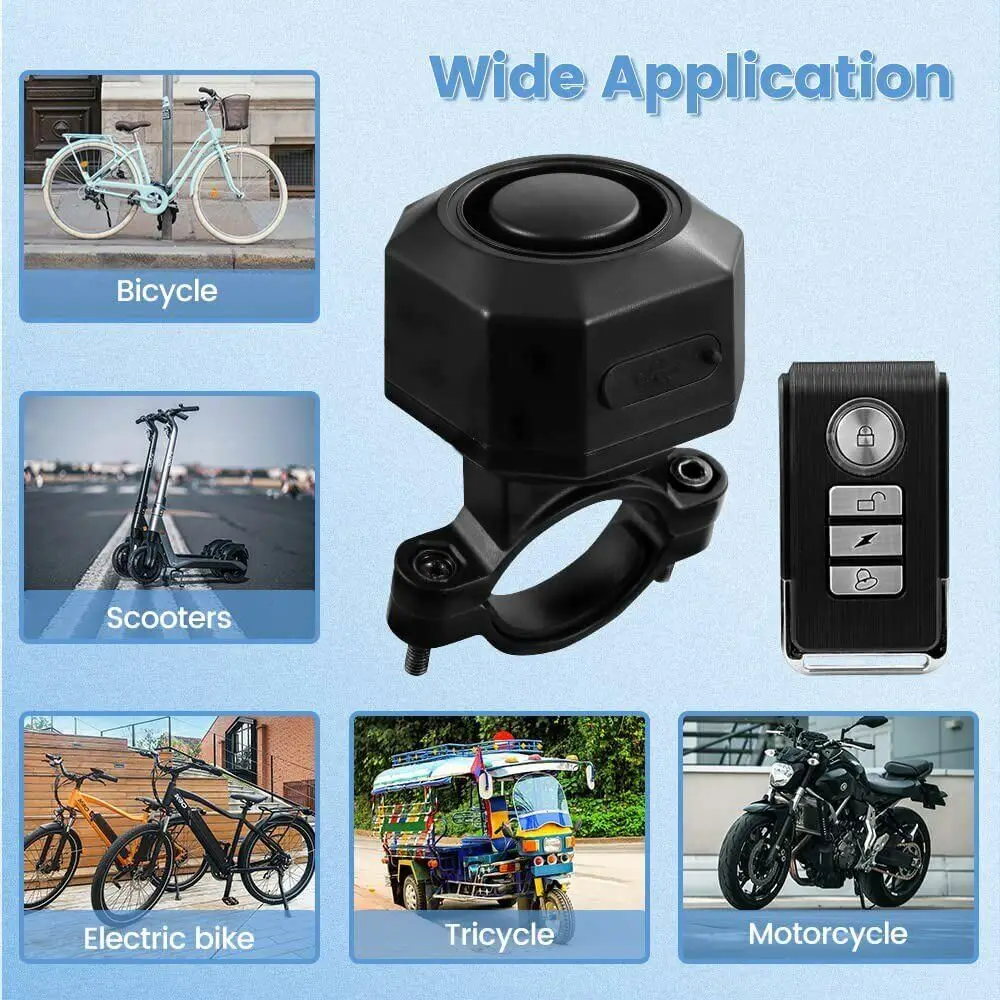 2Set 110db Bicycle Wireless Alarm System Waterproof Anti Theft Vibration Alarm with Remote Control Dropshipping&Wholesale