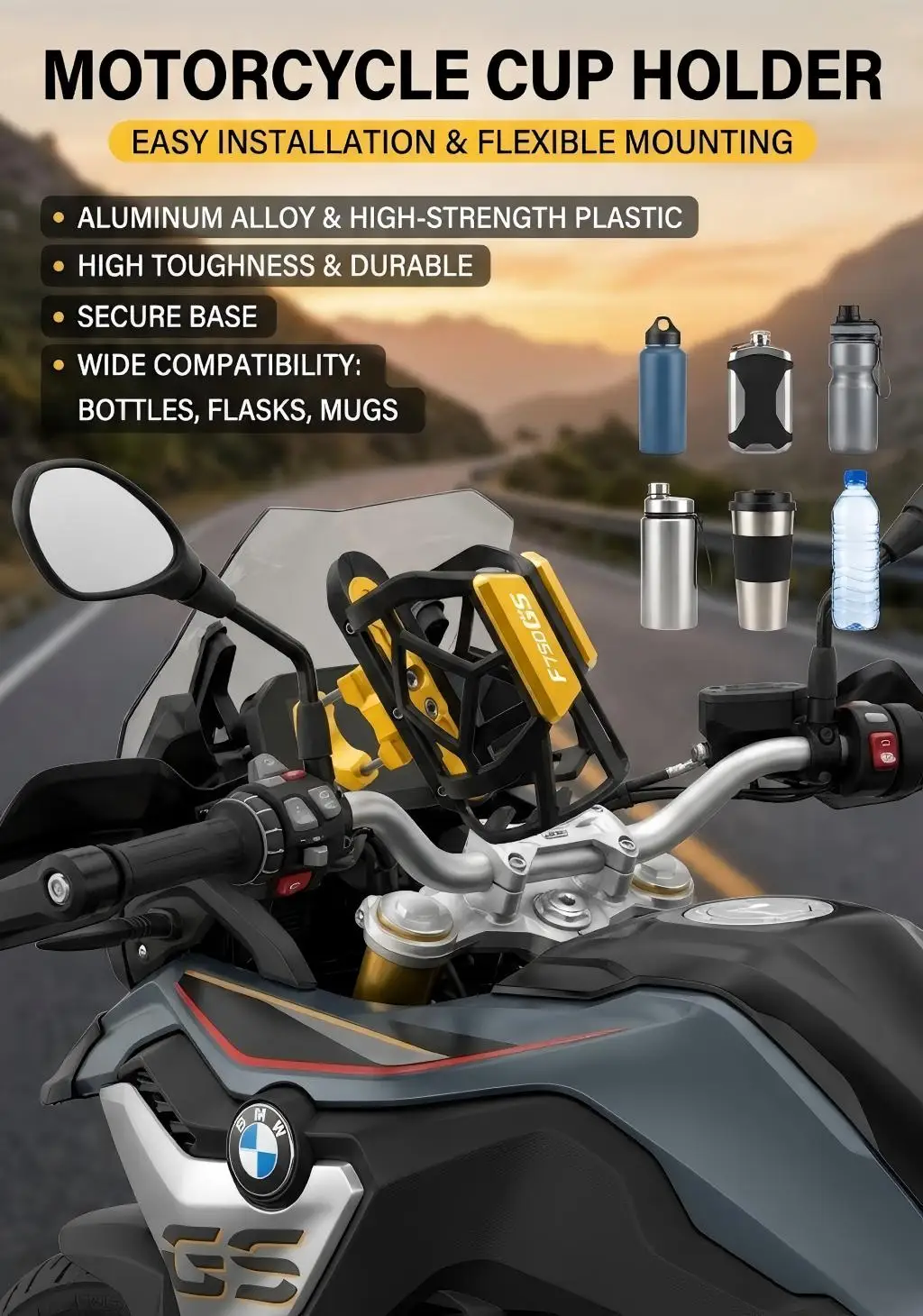 

For BMW F750GS F 750GS F750 GS F750-GS 2020 2021 F750GS 2018 2019 Universal High Quality Motorcycle Beverage Water Cup Holder