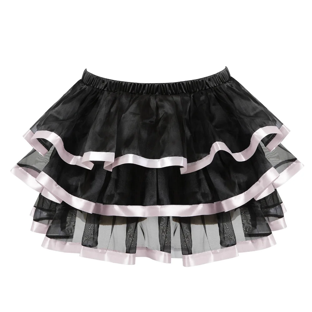 Röcke für Damen, Mesh-Tutu, Feen-Tüll-Minirock, Party-Streifenrock, Plissierter Puffrock, Sexy Erwachsenen-Rock mit passendem Korsett, Vintage-Jupe-Falda – Detail 6