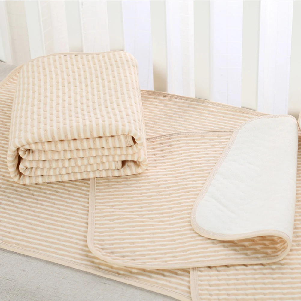 

Cotton Mattress Pad Breathable Waterproof Diaper Changing Pad Brown Soft Absorbent Comfortable Baby Diaper Mat
