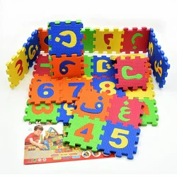 Arabic Alphabet Toys Kids Baby Play Puzzle Mats 9 * 9CM 5.5*5.5cm Carpet Rugs Babies  28PCS  Language & 8PCS Number for Kids