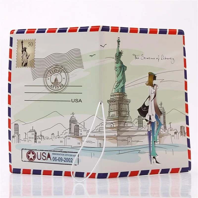 I love travel Passport Cover ID Credit Card Bag 3D Design PU Leather Business Card Holder Passport Holder size 14*9.6CM