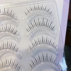 Fairy 5 Pairs Air Lash New A-Type Fishtail False Eyelashes Transparent Stem Manga False Lashes Nature Nude Makeup Little Devil