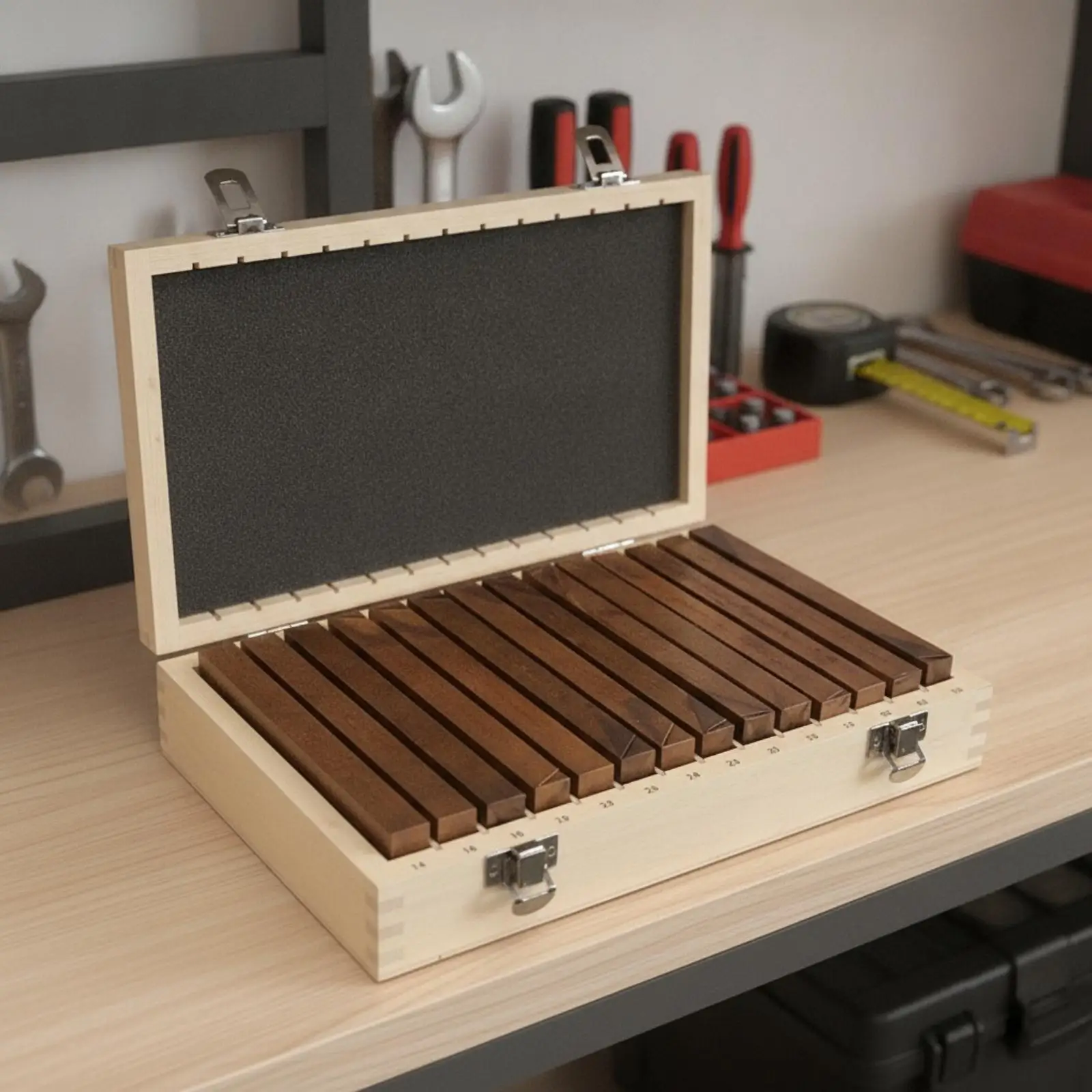 28 Pieces Parallel Set with Wooden Case Ground for Machinists, Toolmakers