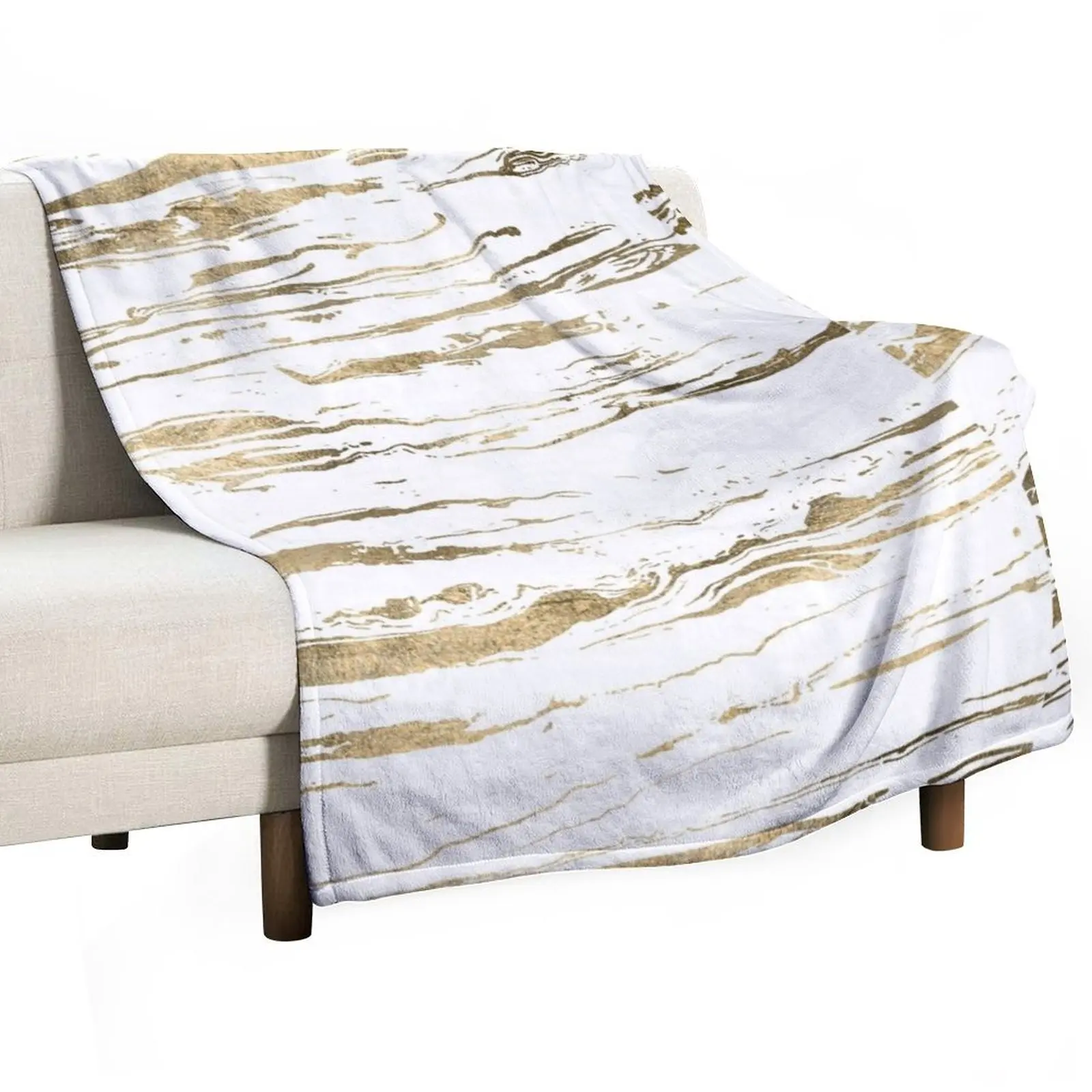 

Gold abstract marbleized paint Throw Blanket Luxury Thicken Furry Hairy Sofas Blankets