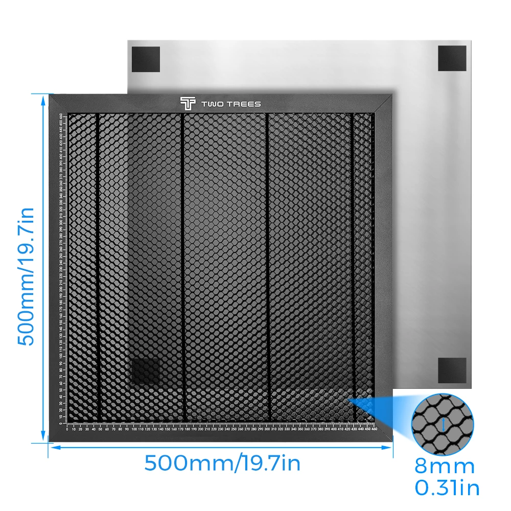 Mesa de trabajo de panal, Kit de banco de trabajo láser, piezas de equipo para máquina cortadora de CO2, grabador láser, 430x40mm/500x500mm