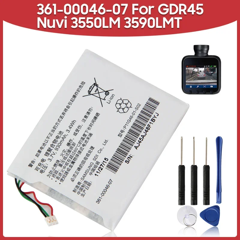 

Original Replacement Battery 361-00046-07 For Garmin GDR45 Nuvi 3550LM 3590LMT 930mAh Car GPS Battery With Tools