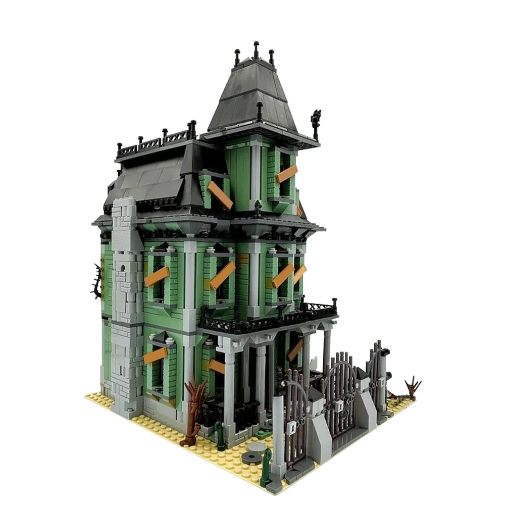 MOC Monsters Haunted Mansion Building Blocks Horror Lovers Creepy Gothic Castle Model Brick Toy for Adults