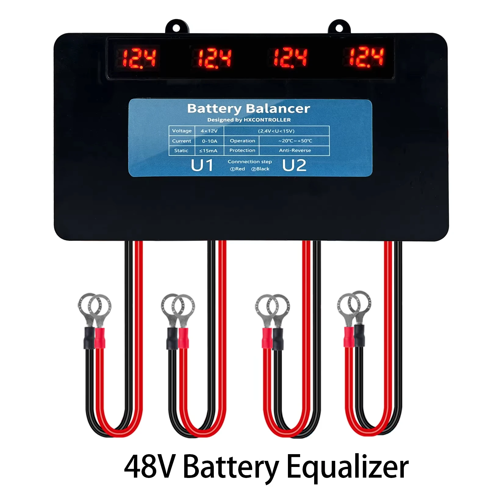 48V Battery Equalizer Solar Voltage Balancer for Lead Acid 4 x 12V Battery System Series-Parallel Connected Charge Controller