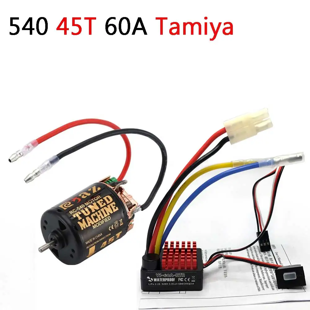 Ysido 540 Combo Geborsteld Motor 55T 45T 35T 60a Esc Voor 1/10 Off-Road Rock Crawler Klimmen Rc Auto Traxxas Trx4 Axiale Scx10