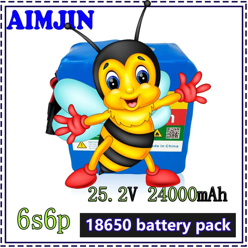 6S6P rechargeable battery pack  25.2V 24000mAh lithium battery with BMS,  for electric scooter, bicycle battery, solar energy